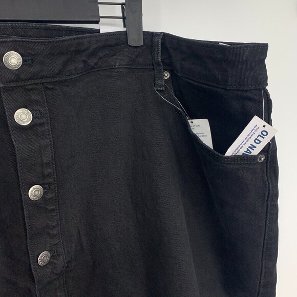 Old Navy Denim Skirt Black Jean Mini High Rise Button Down NWT - Picture 5 of 9